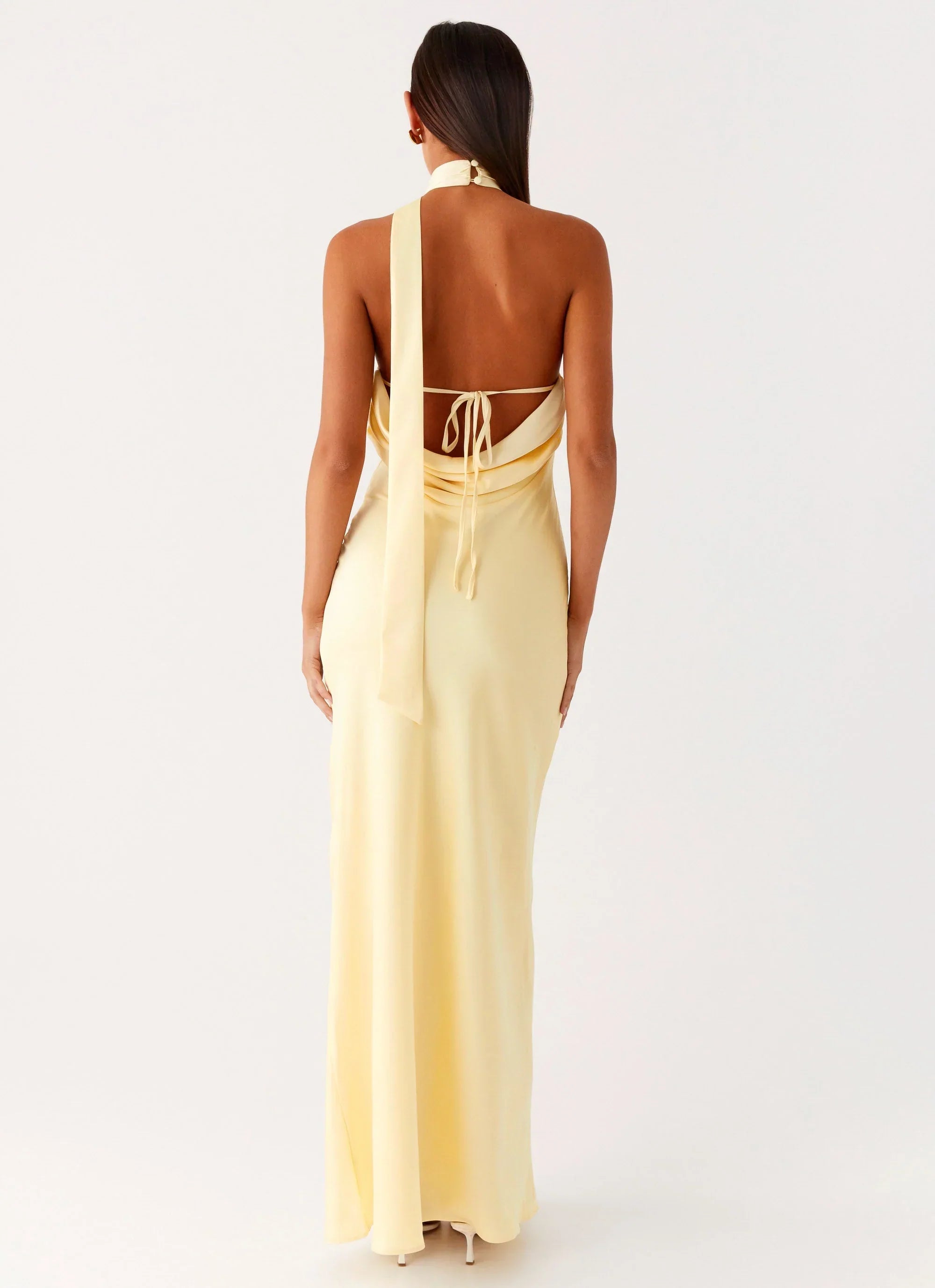 Keena Scarf Maxi Dress - Lemon
